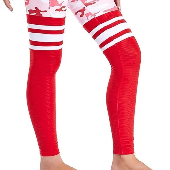New Women's XXL (RUNS SMALL) RRHSS Red Camo Leggings with Pockets - Picture 3 of 6